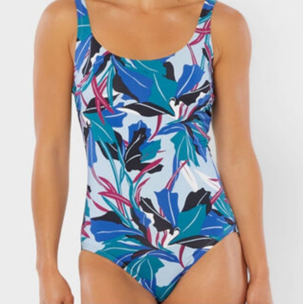 Duluth Trading Co. AKHG Lost Lake Full Coverage Tropical Swimsuit US 16